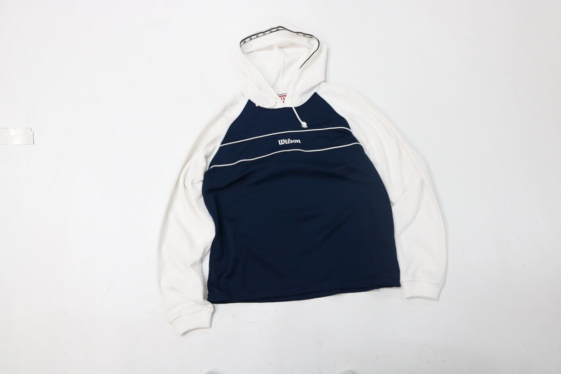 Wilson 윌슨 빈티지 재팬라인 래글런 배색 후디 (M) 상품이미지2
