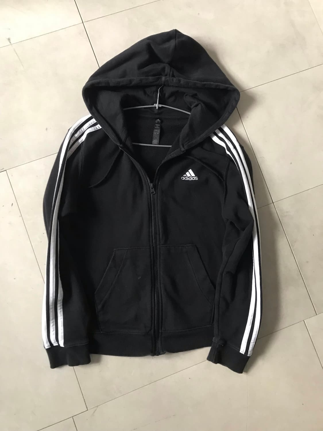 아디다스 블랙 삼선 후드집업 상품이미지8