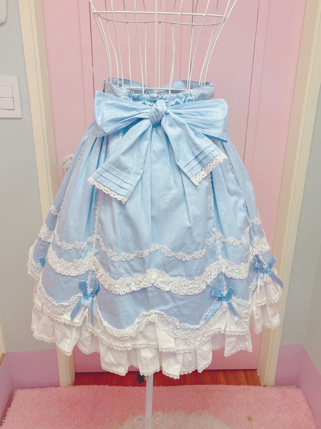 BODYLINE blue lolita lace ribbon skirt 상품이미지5