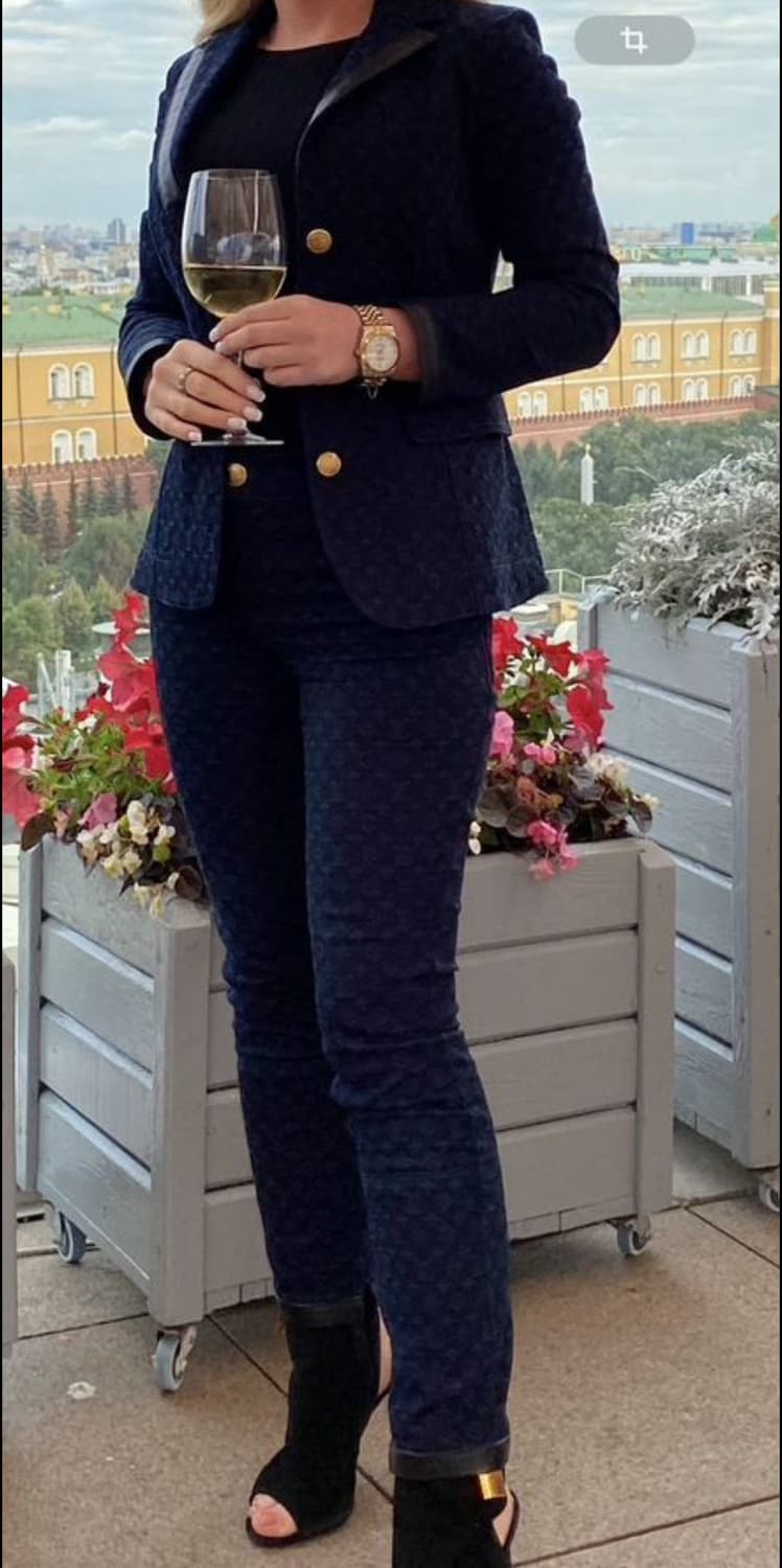 루이비통 모노그램 패턴 데님수트(코튼/디테일-레더)34 사이즈-해외발송 상품이미지1