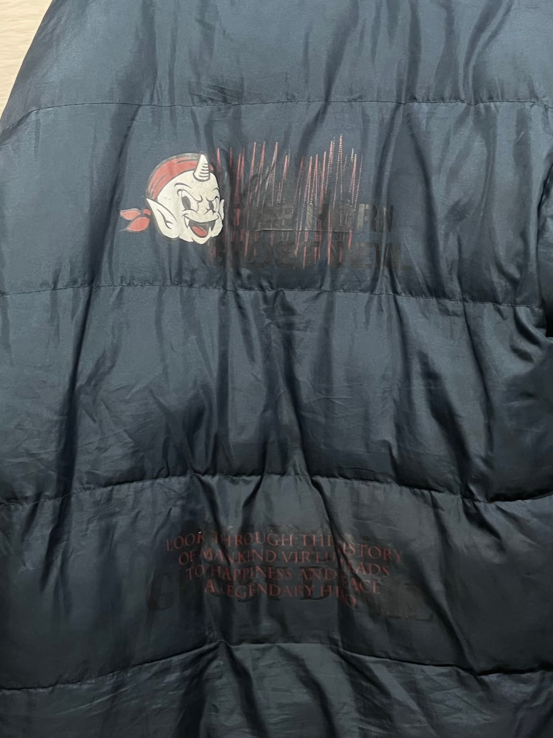 네이비 프린팅 패딩 상품이미지6