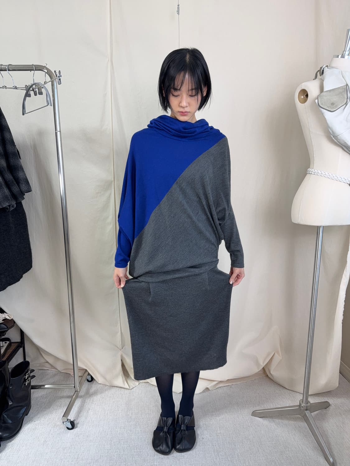 Atsuro Tayama  비대칭 니트 드레스 상품이미지4