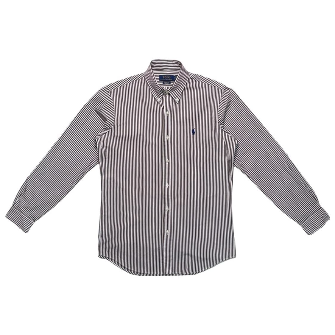 폴로랄프로렌  클래식핏 스트라이프 셔츠 화이트&브라운 S 상품이미지1