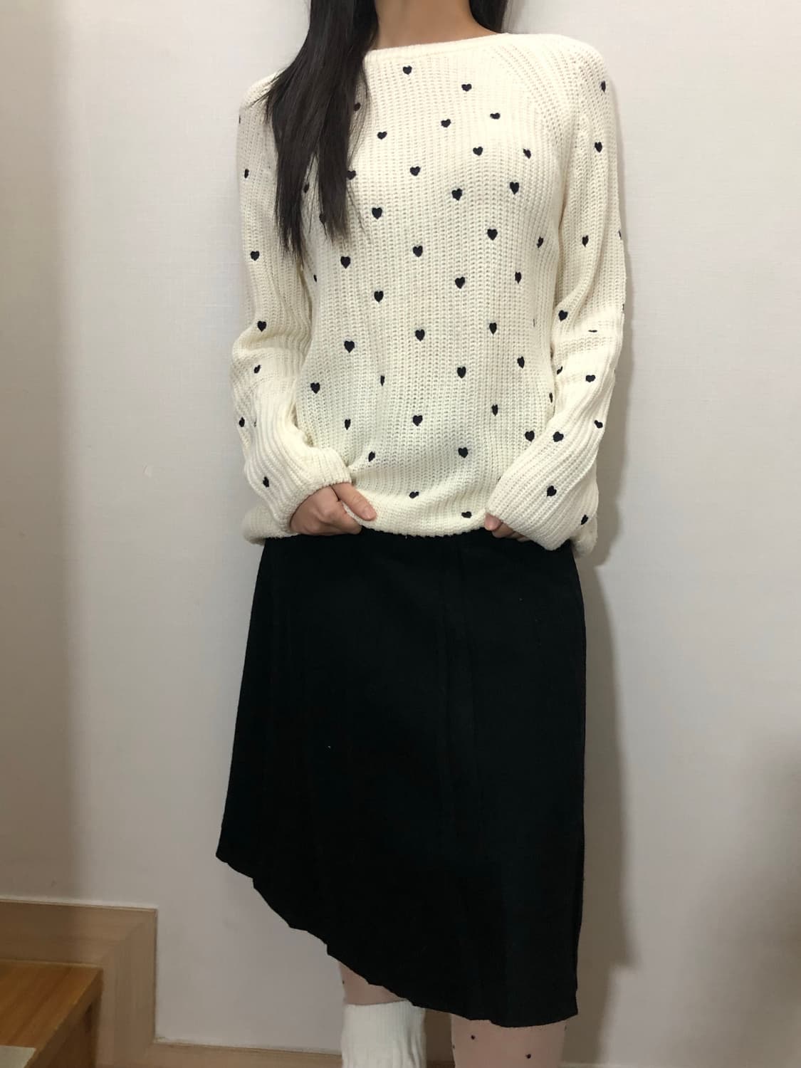 빈티지 화이트 러블리 니트 상품이미지4