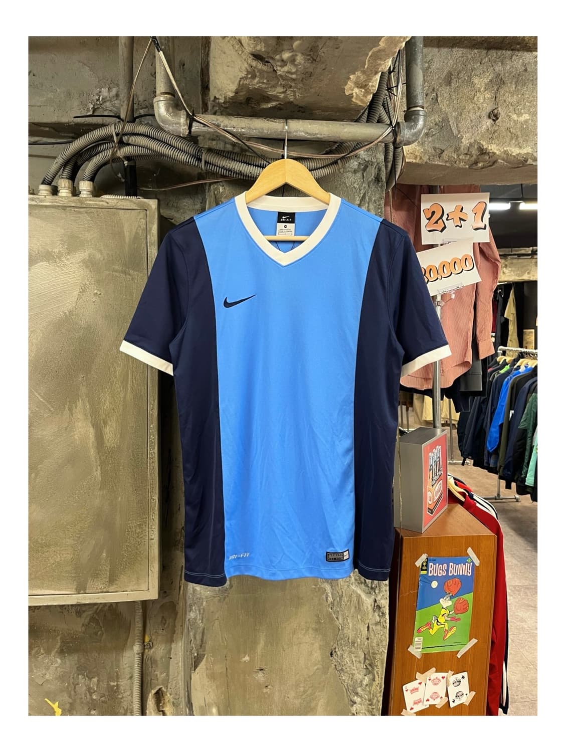 나이키 브이넥 DRI-FIT 기능성 반팔티 M 블루 #csz3222 상품이미지1