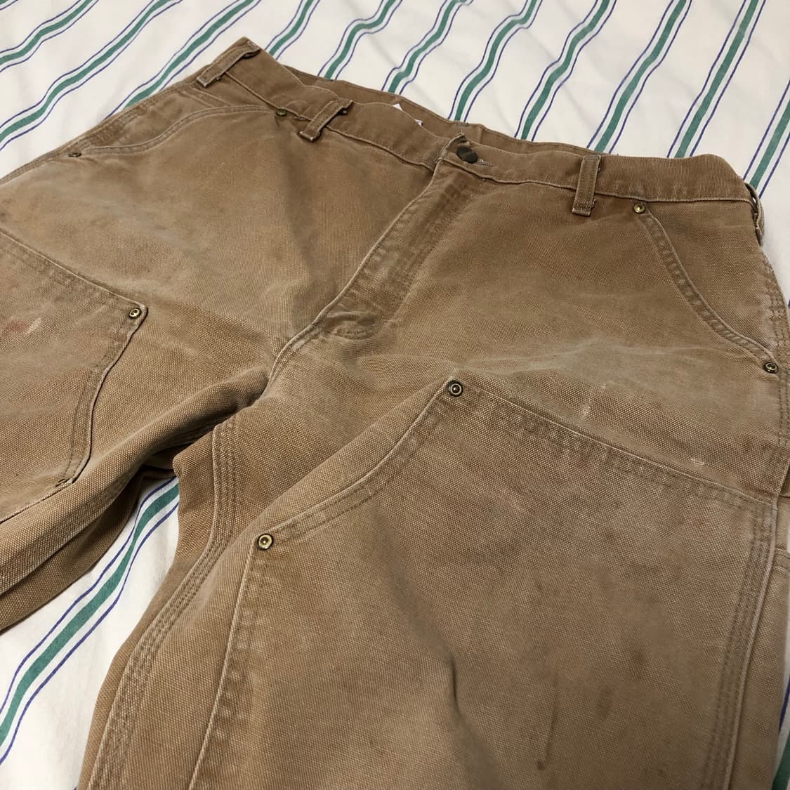 vtg 빈티지 칼하트 더블니 36x32 카키 상품이미지3