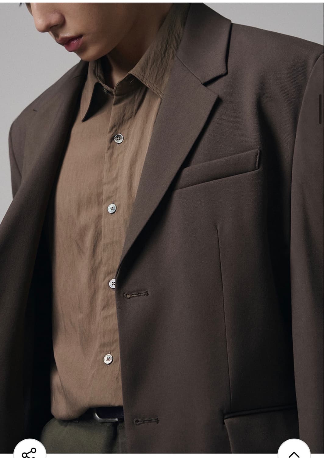 (새상품)(XL) 드로우핏 오버사이즈 도브 울 블레이저 [D.BROWN] 상품이미지6