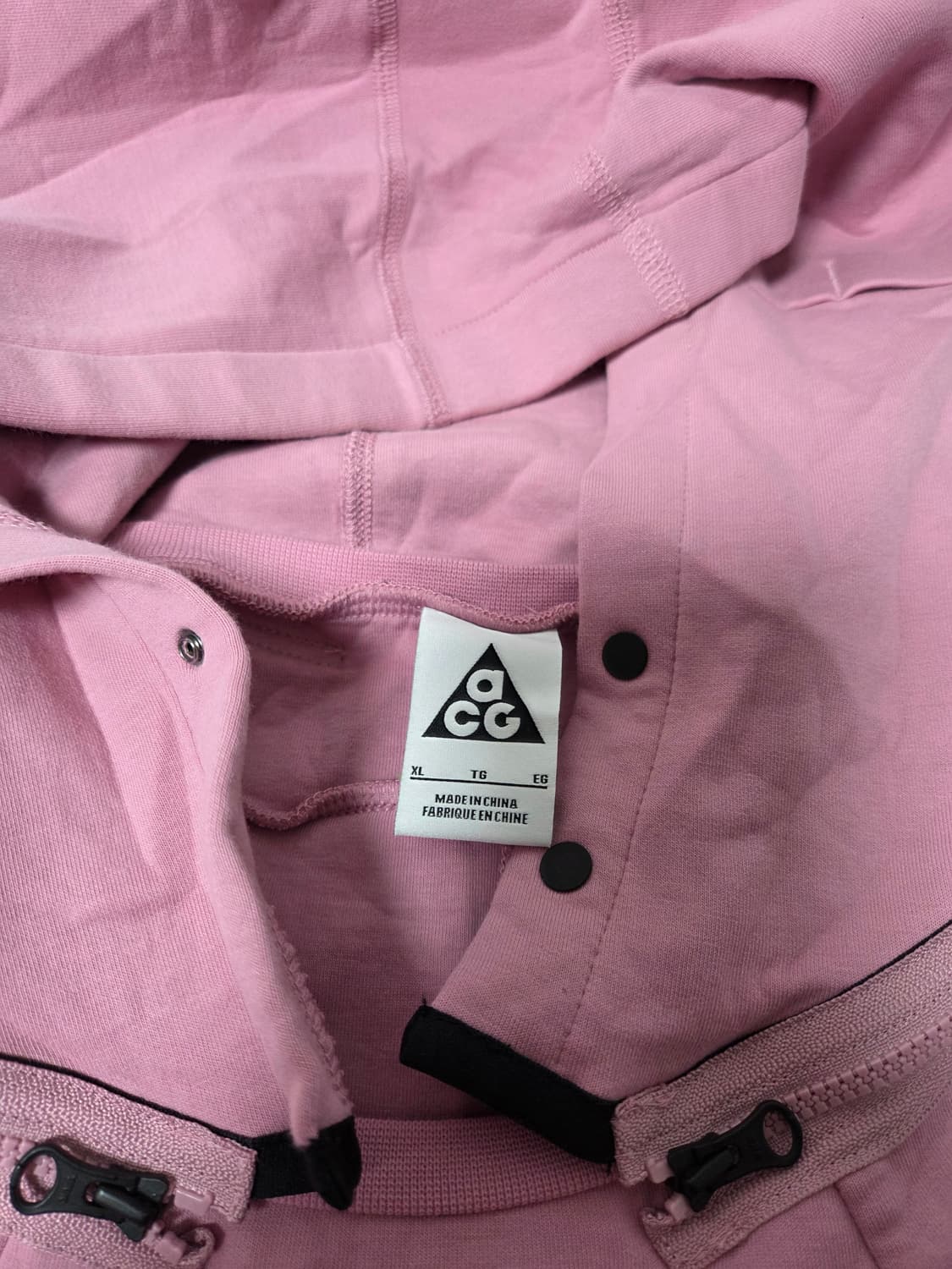 ACG 나이키 랩 LAB 컴퍼넌트 후드 플리스 7부 크루넥셔츠 핑크 XL 상품이미지2