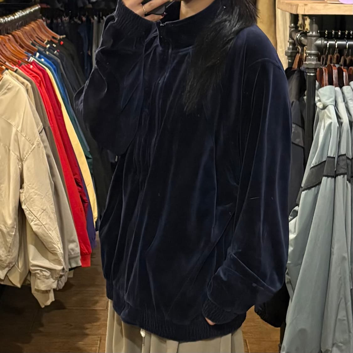 [HI] VTG 벨벳져지 네이비 상품이미지3