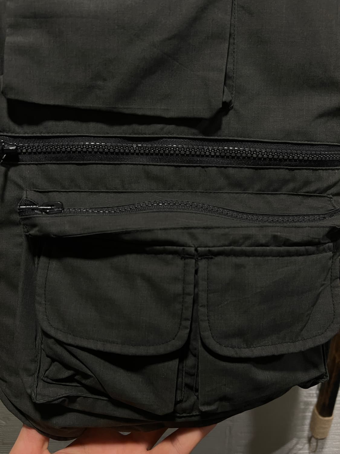 [L]USA 빈티지 차콜그레이 헌팅 다운 베스트 상품이미지4