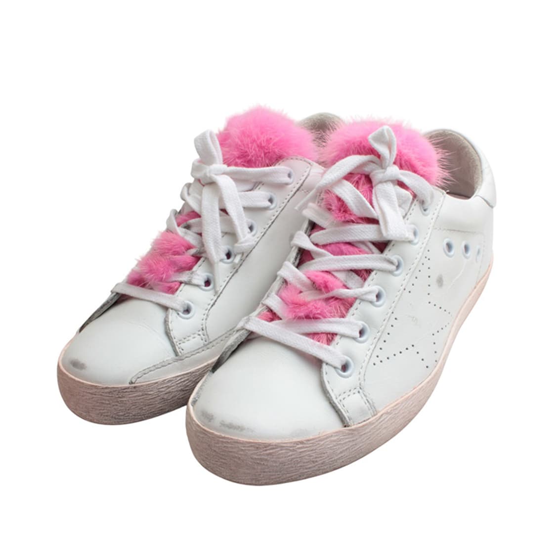 골든구스 화이트 핑크퍼 트림 스니커즈(36) 상품이미지1