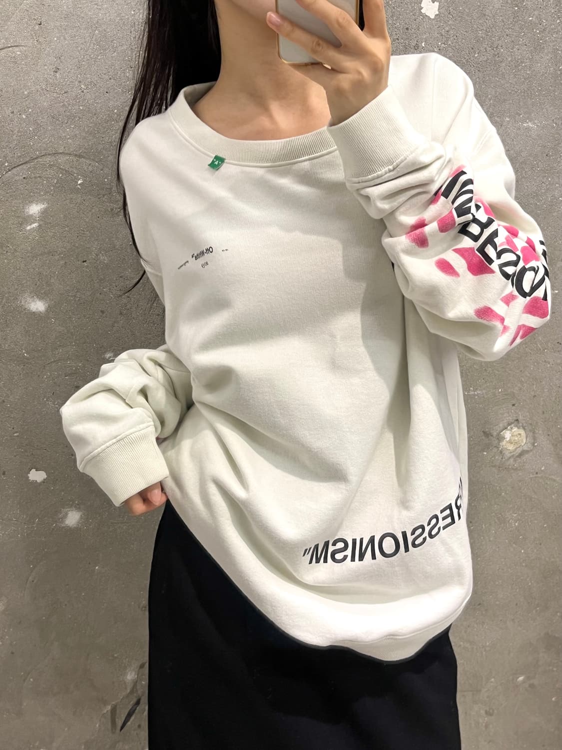 Off White 오프화이트 화이트 스탠실 애로우 맨투맨 상품이미지2