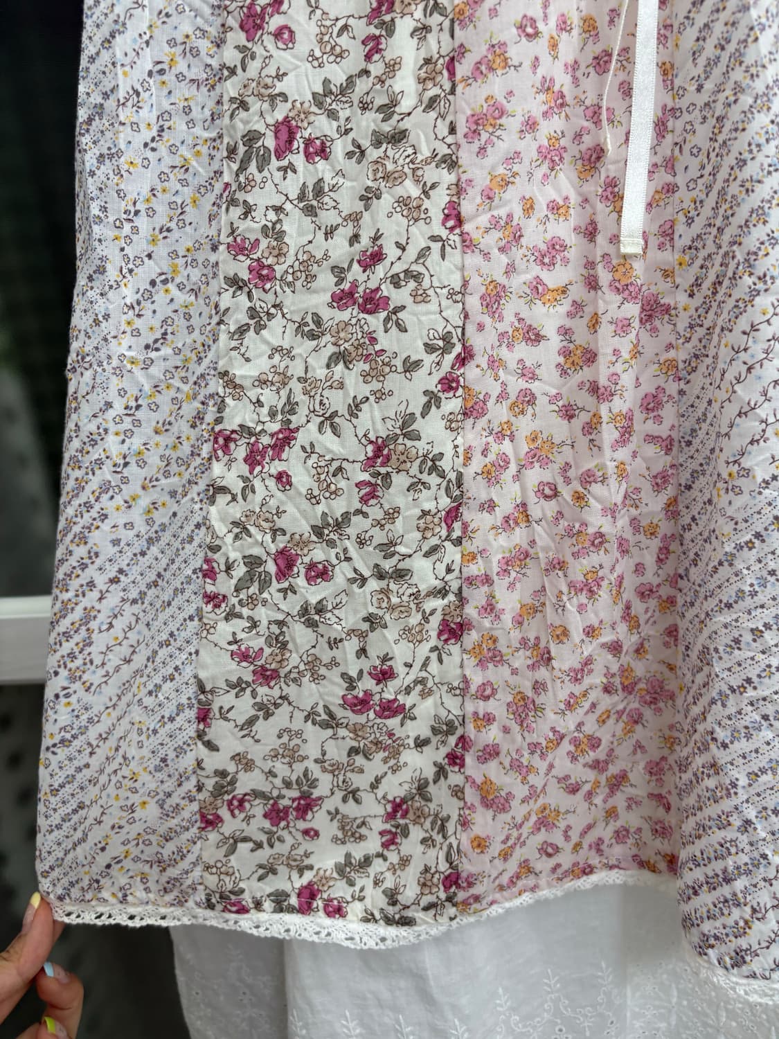 핑크 플라워 패치 슬리브리스 상품이미지3