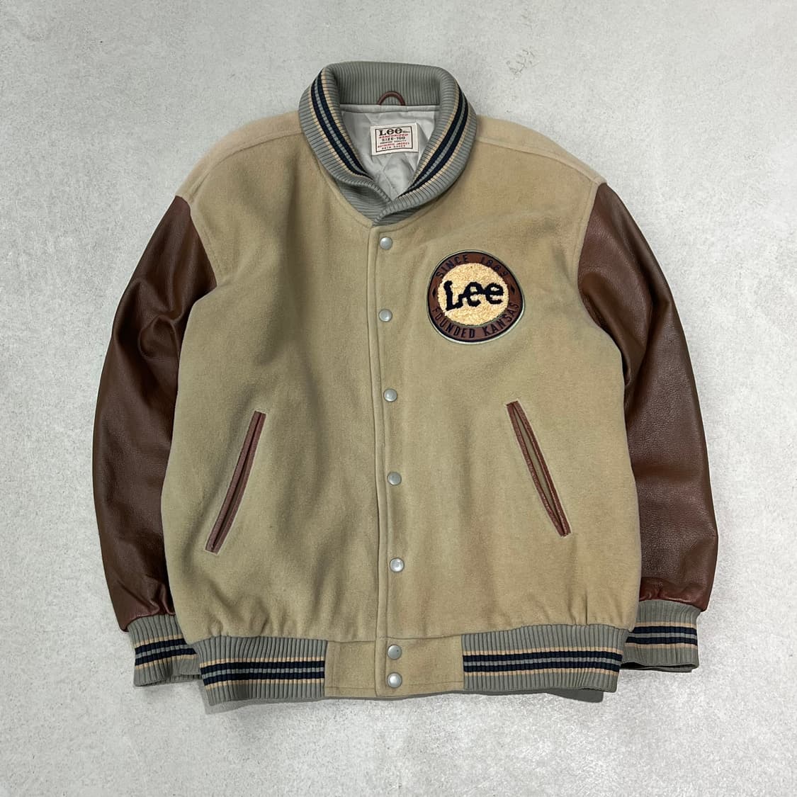 리 레더소매 바시티자켓 s09930 상품이미지1