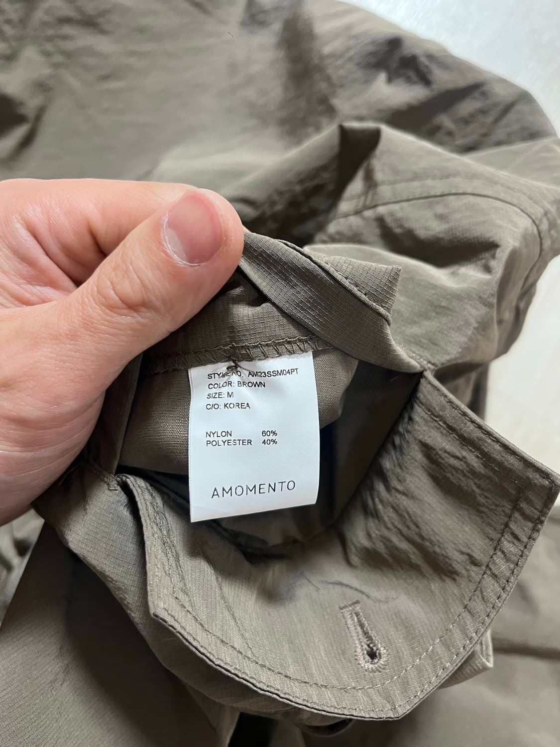 [아모멘토] 23ss 립스탑 나일론 팬츠_브라운(Msize) 상품이미지7