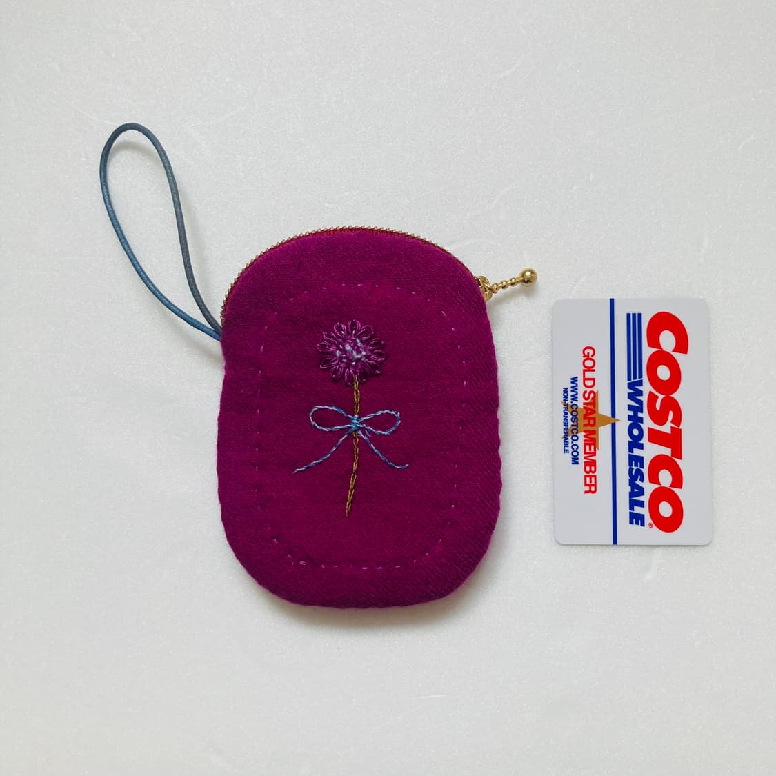 핸드메이드 퍼플 자수 파우치 상품이미지6