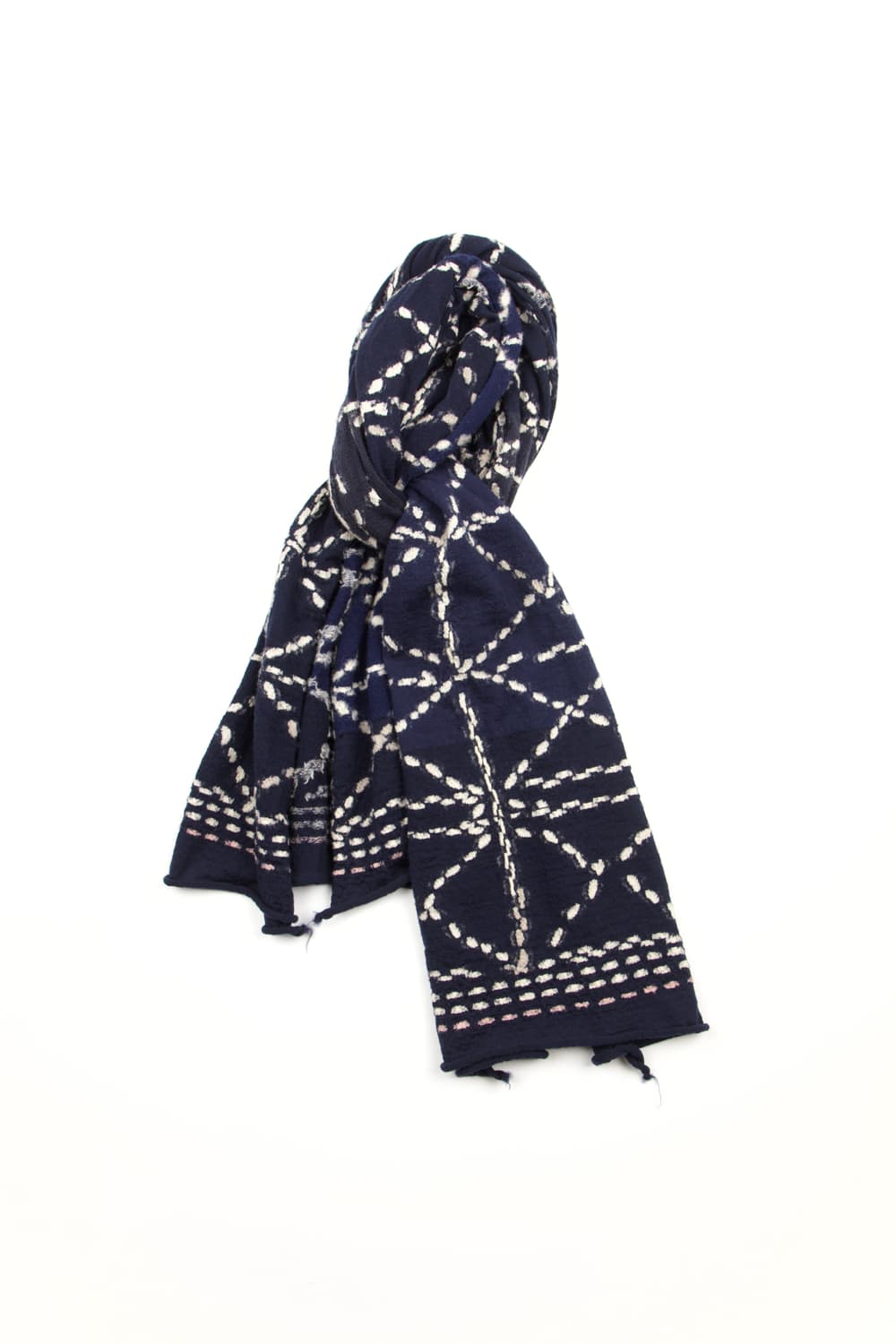 Kapital 축용 울 사시코 머플러 네이비 상품이미지1