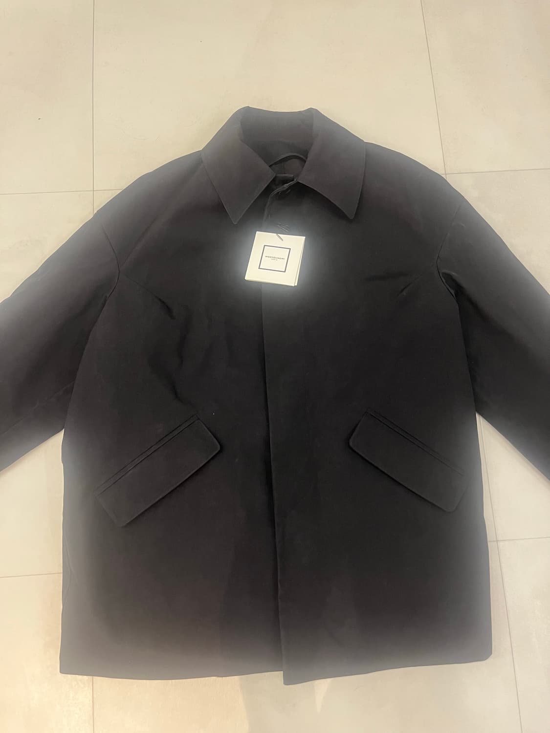 우영미 패디드  하프코트 블랙48 상품이미지2