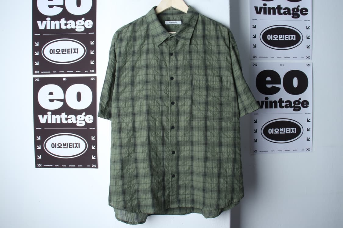 (L-XL) 에잇세컨즈 반팔 카라 티셔츠 셔츠 남방 그린-H3H33814 상품이미지2