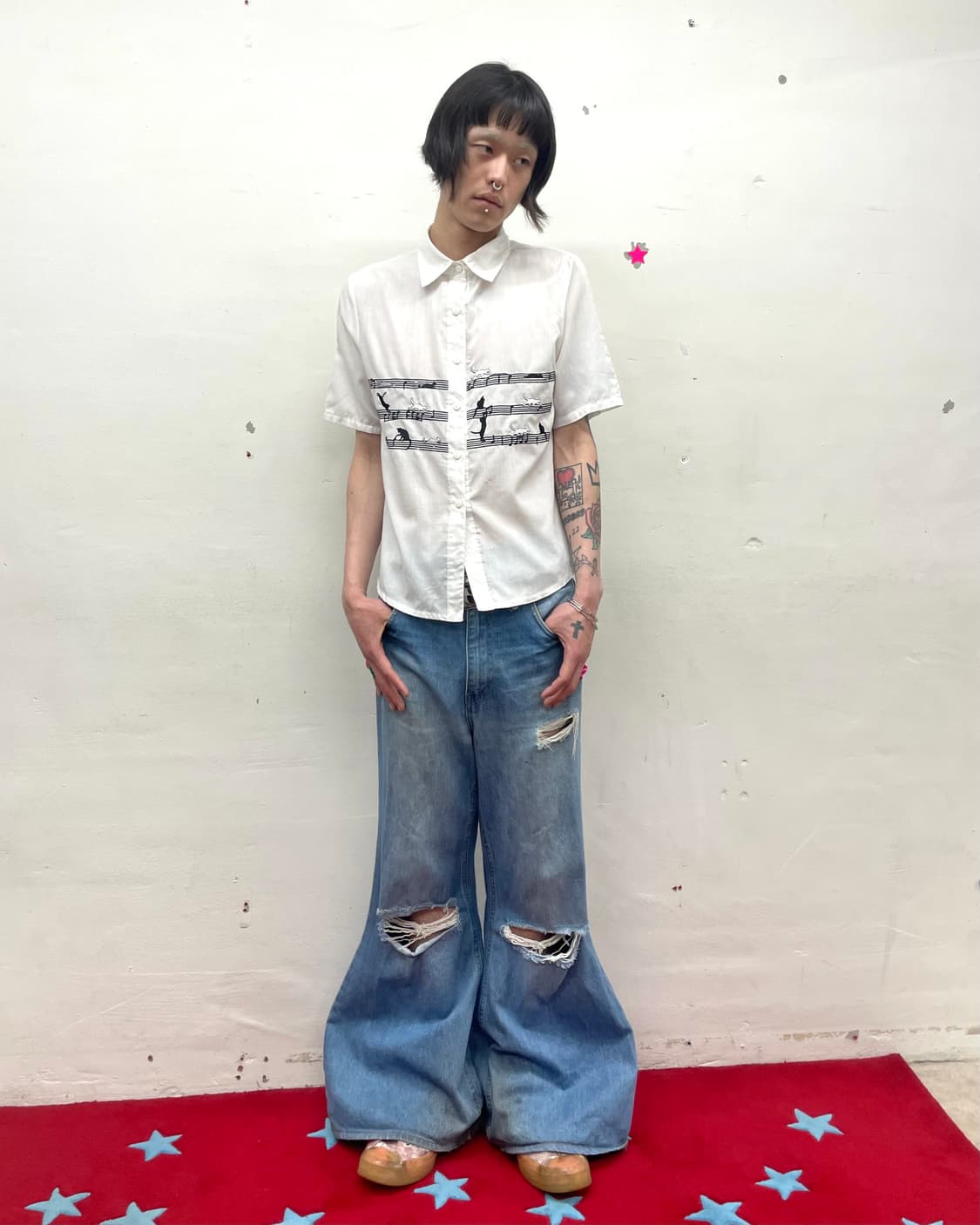 cat's note cubic shirt  상품이미지5