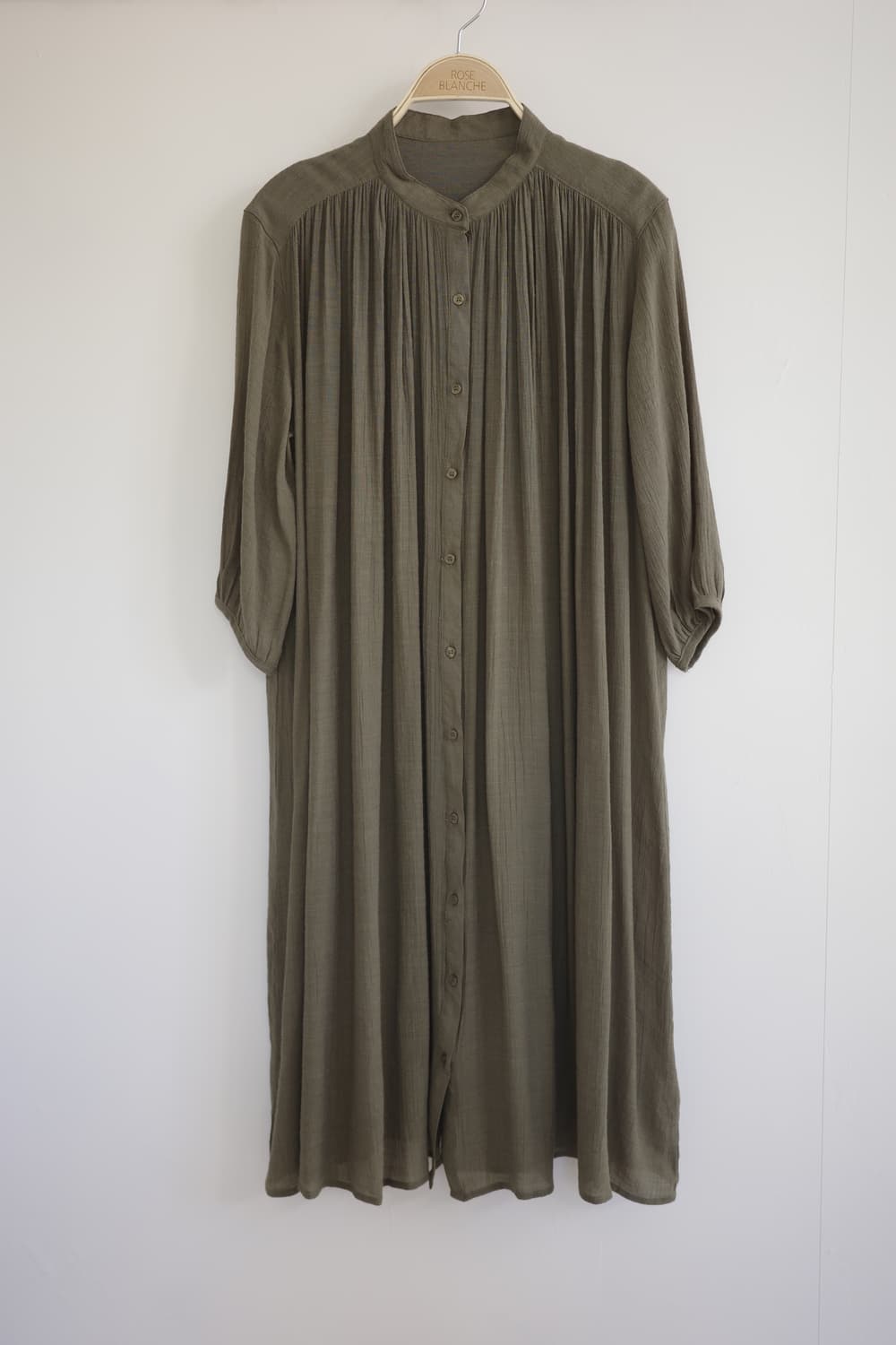 일본 빈티지 카키 셔츠형 원피스 상품이미지1