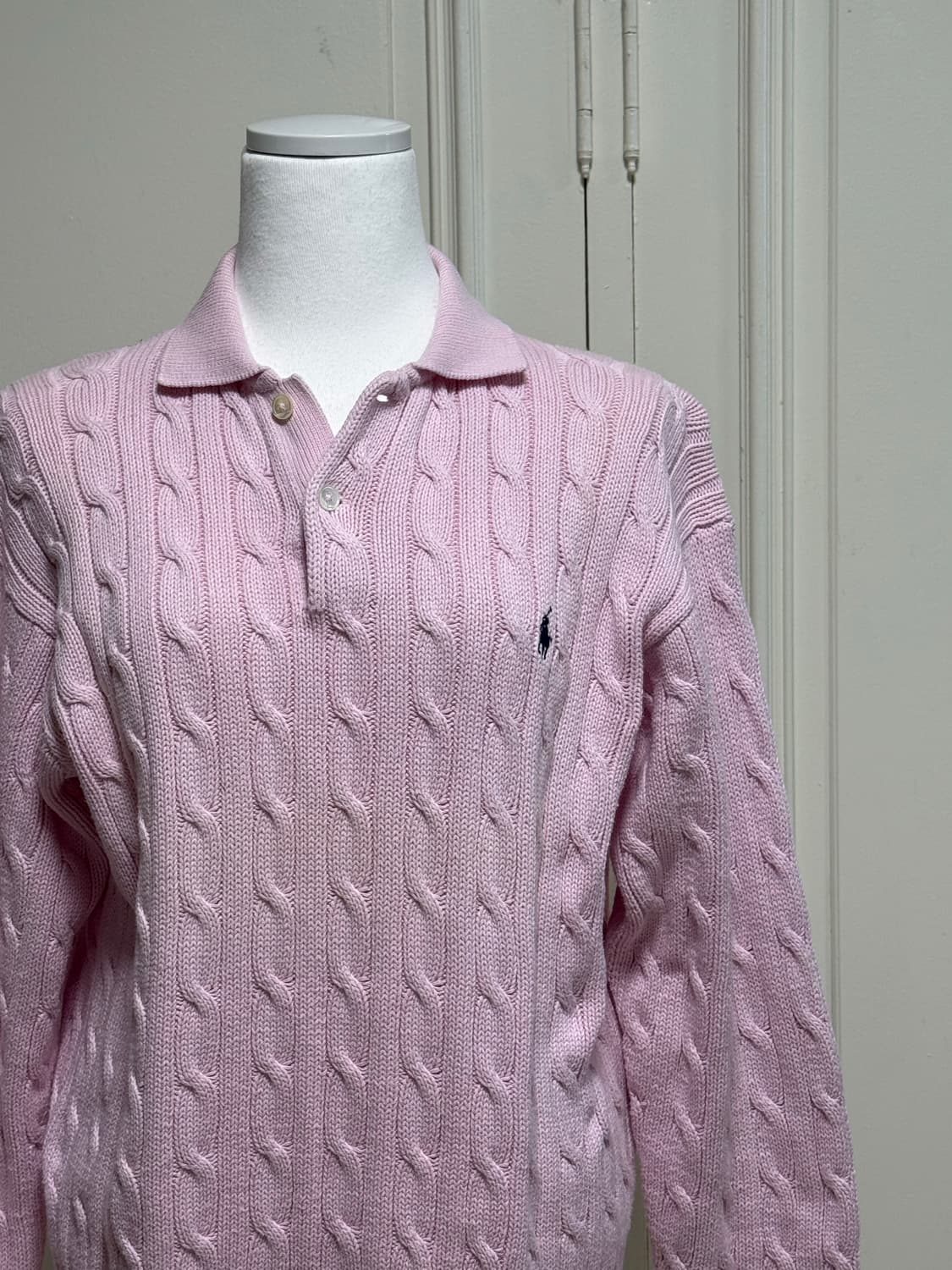 폴로 랄프로렌 연핑크 카라니트 상품이미지2