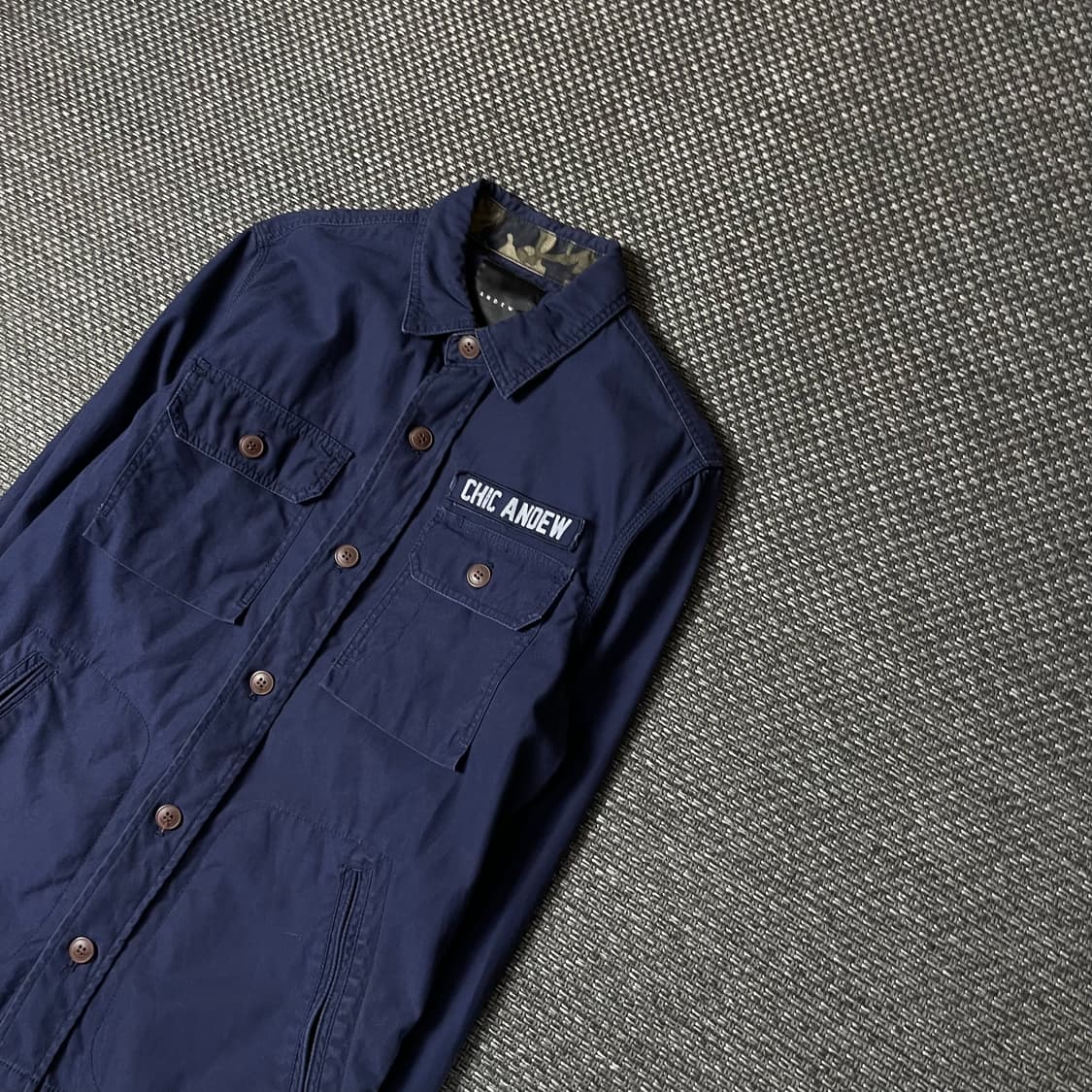 앤듀 네이비 멀티포켓 데님 셔츠 자켓 100 상품이미지4