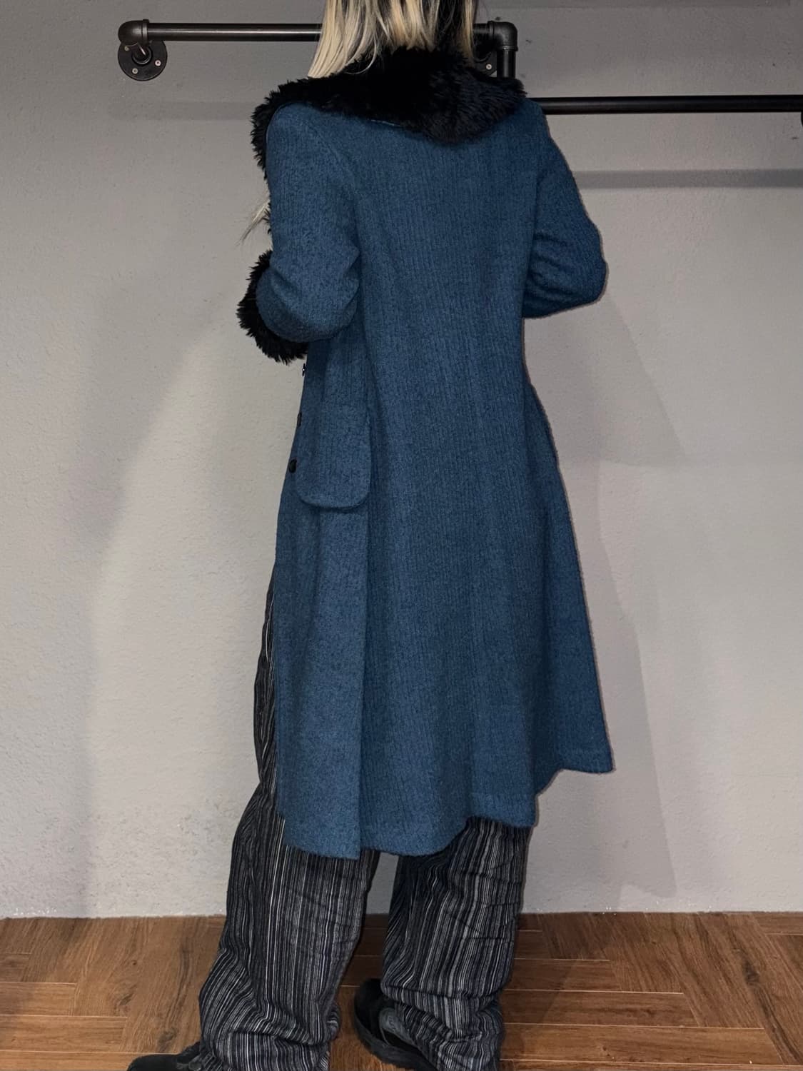 빈티지 퍼 트리밍 코트 상품이미지4