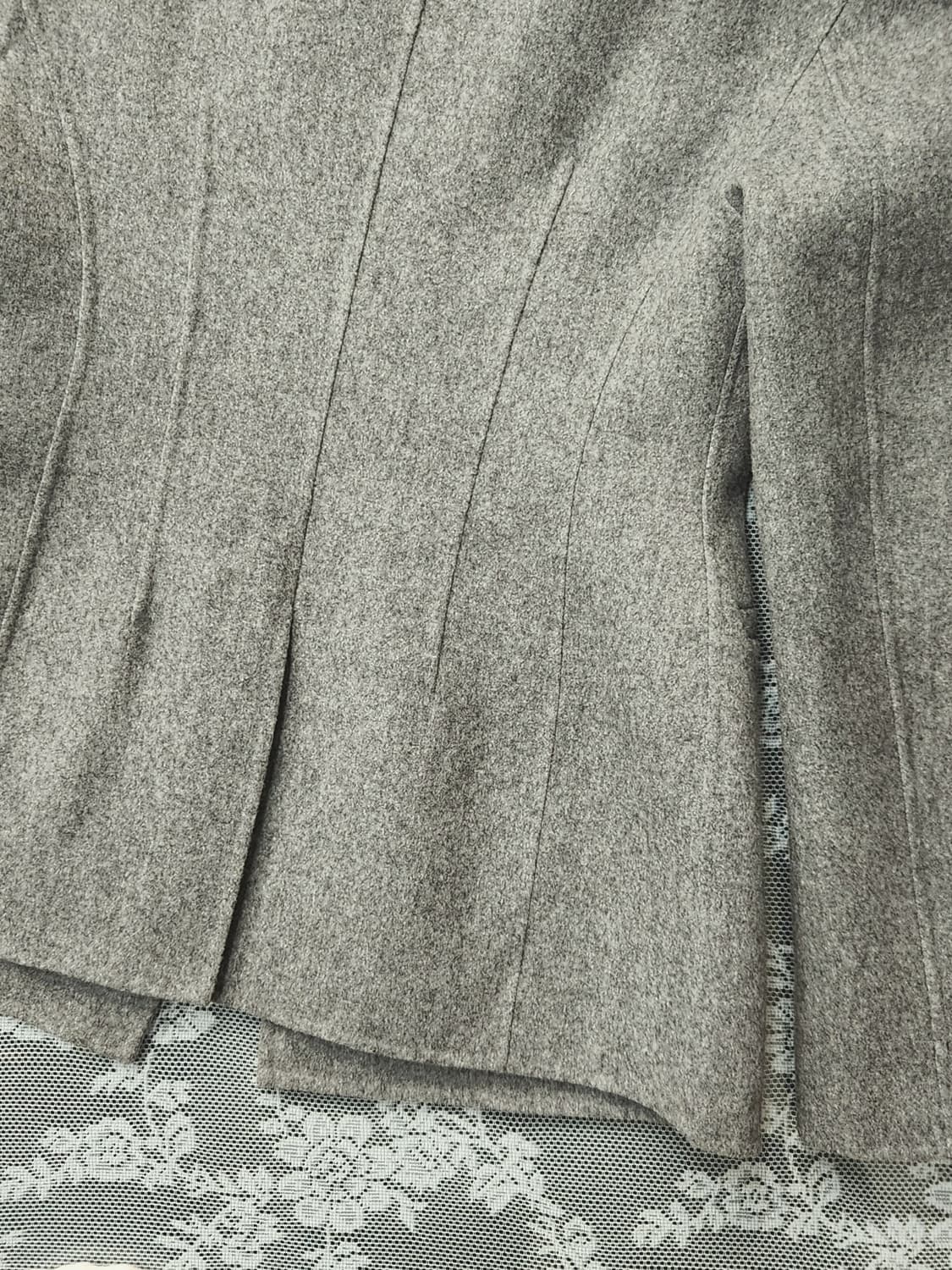 (새상품)제이청 그레이 모직 노카라 자켓 상품이미지5