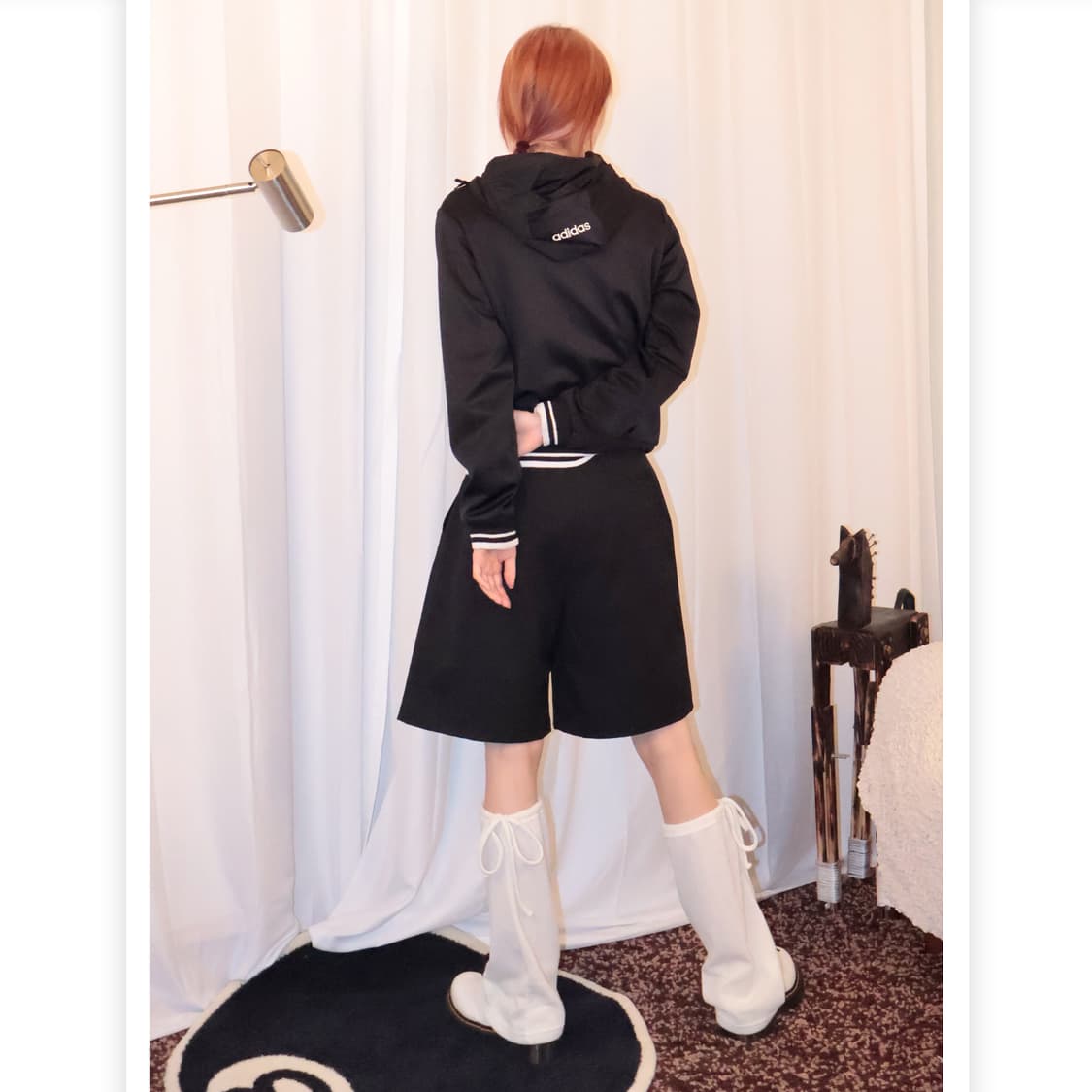 Black and White Cropped Hood 상품이미지5