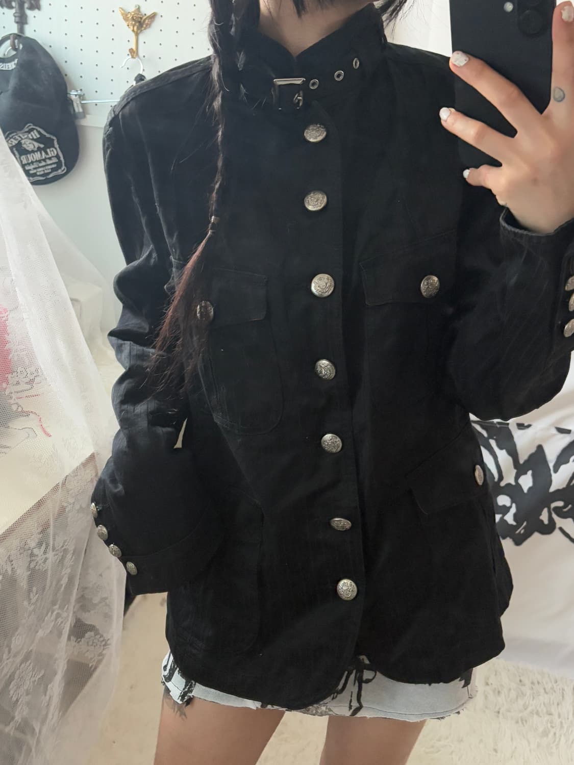 Black Neck Buckle Detail Jacket 상품이미지6
