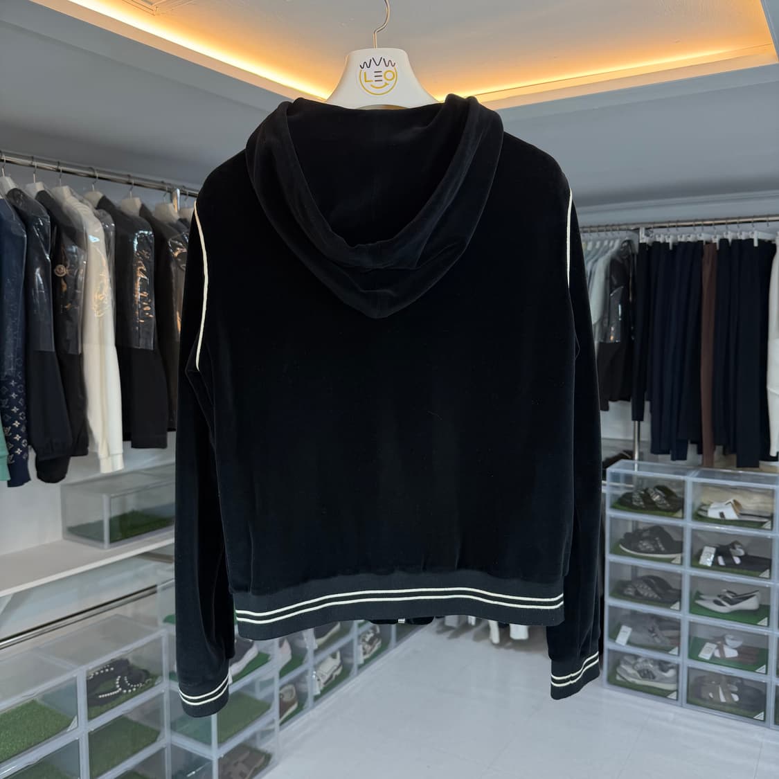 [리오브] 셀린느 트리오페 벨루어 트랙 벨벳 후드집업 상품이미지2