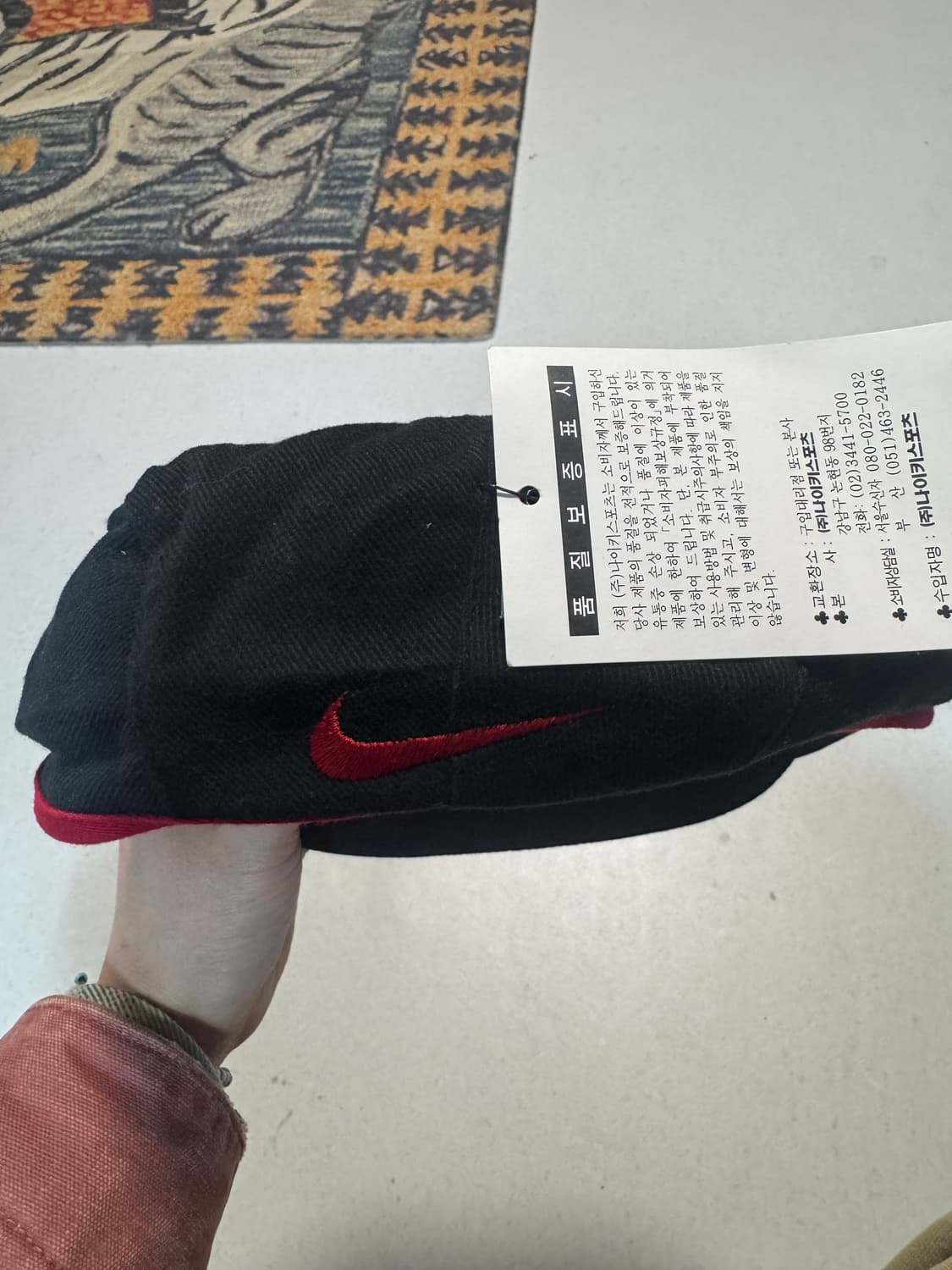 90~00s 나이키 스포츠 스우시 자수 로고 빈티지 헌팅캡 데드스탁 상품이미지1