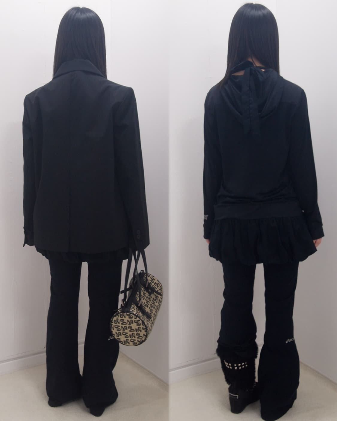 Asics navy patch&logo bootscut leggings 상품이미지7