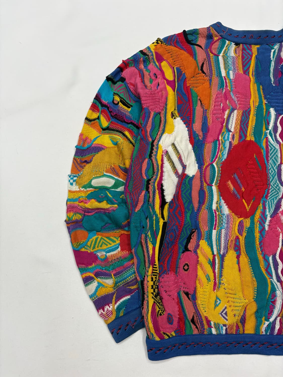 쿠지 COOGI 레인보우 입체 멀티 컬러 케이블 니트 상품이미지8