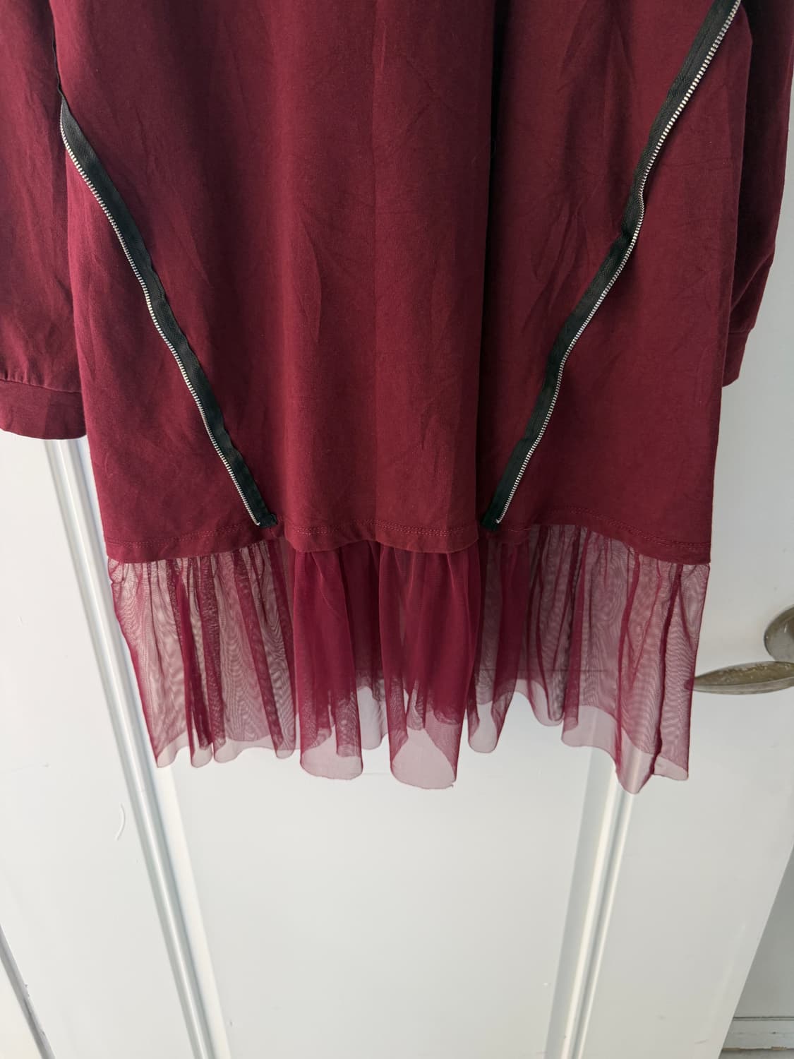 일본빈티지 언발 지퍼 튤 레이어드원피스 상품이미지10