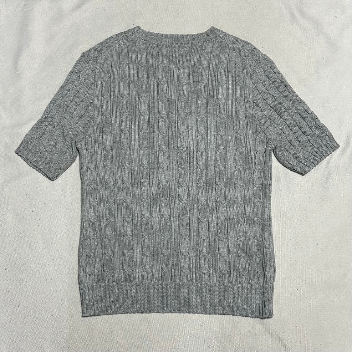 M 폴로랄프로렌 그레이 케이블 반팔 니트 상품이미지3