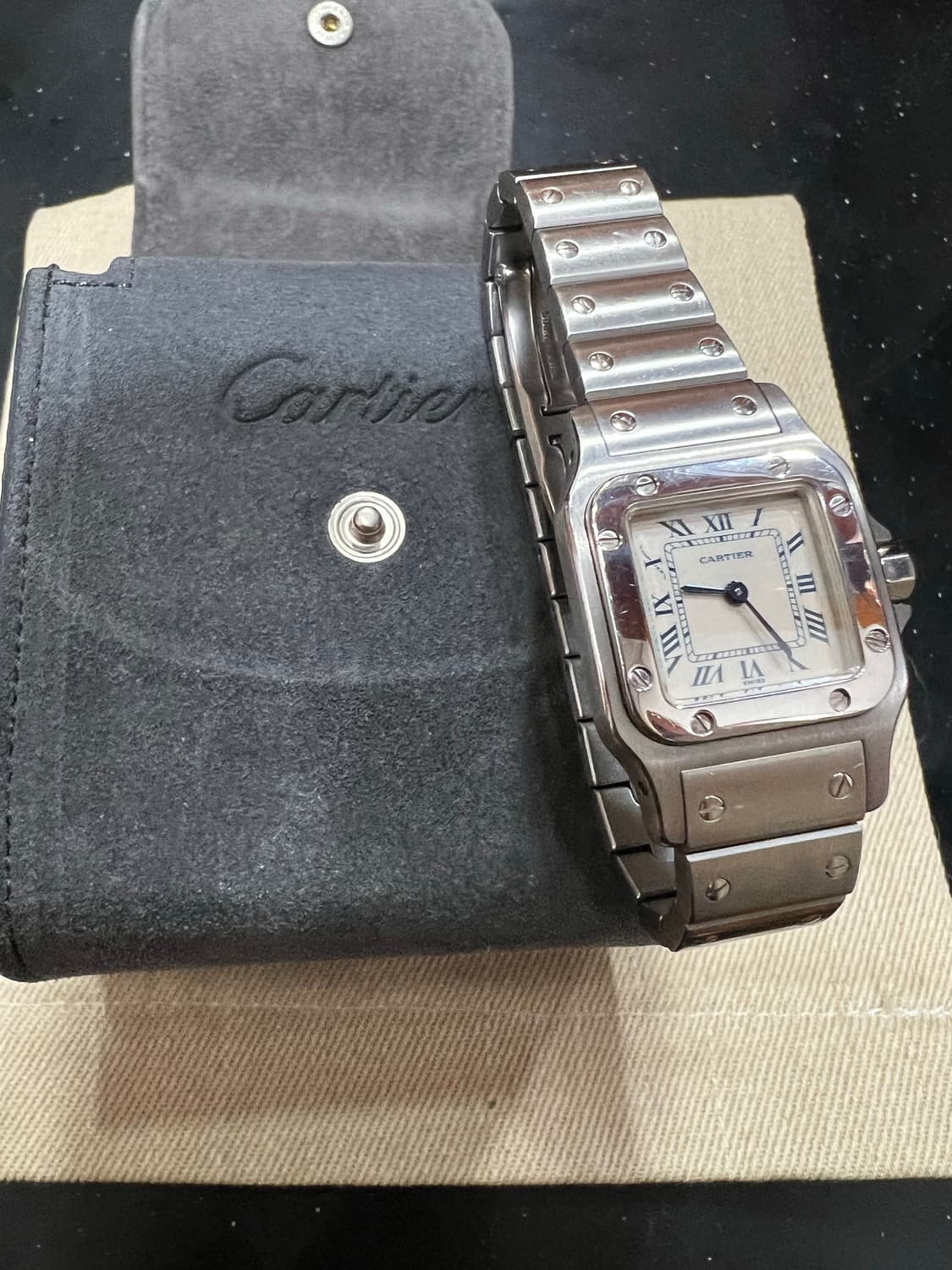정품 까르띠에 산토스갈베 스틸스몰 블루 인덱스쿼츠)가격고정 상품이미지7