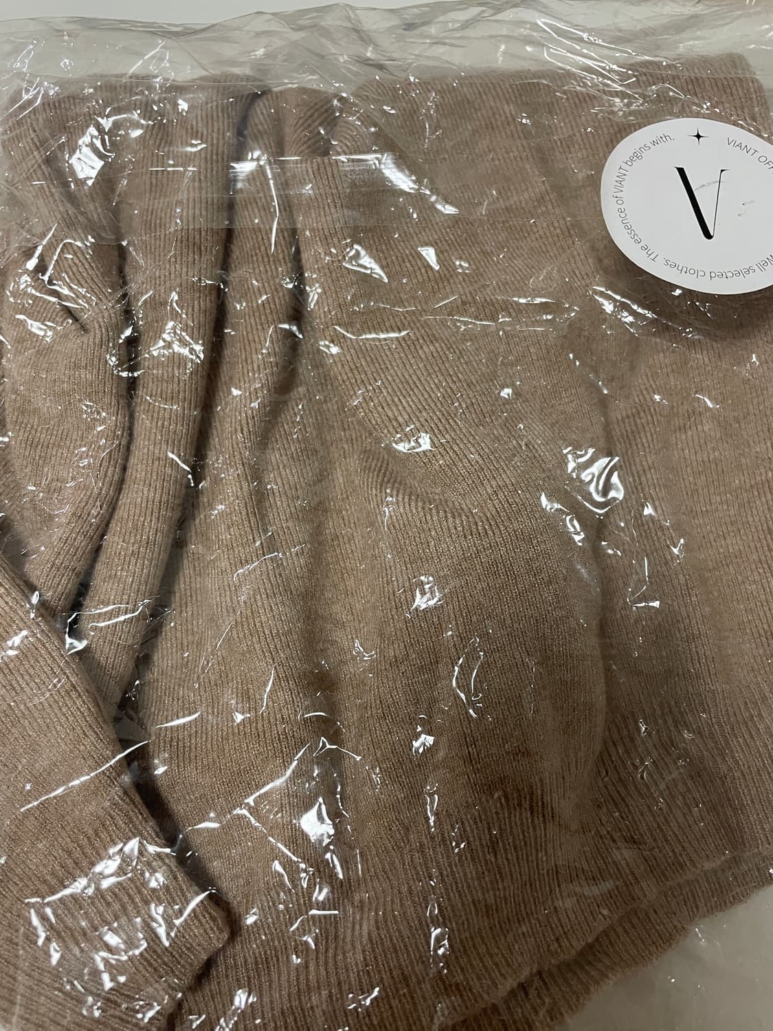 (새상품) 반팔 캡소매 반폴라 반목 니트 다크모카 상품이미지2