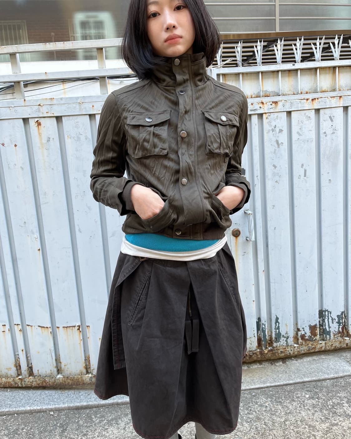 IN THE ATTIC 주름 저지 집업 자켓 상품이미지8