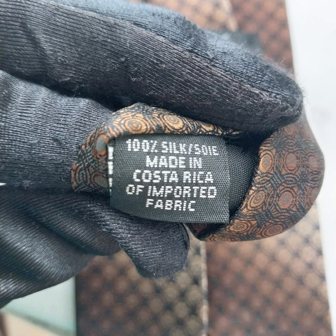 DKNY 실크 브라운 기하 패턴 넥타이 9.5cm A+등급 K1288
 상품이미지10