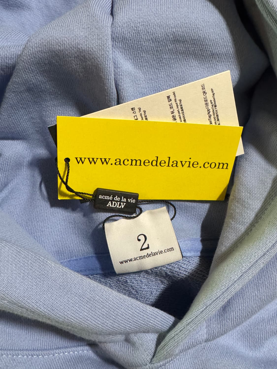 아크메드라비 ADLV 하늘색 후드티 2 새상품 상품이미지3