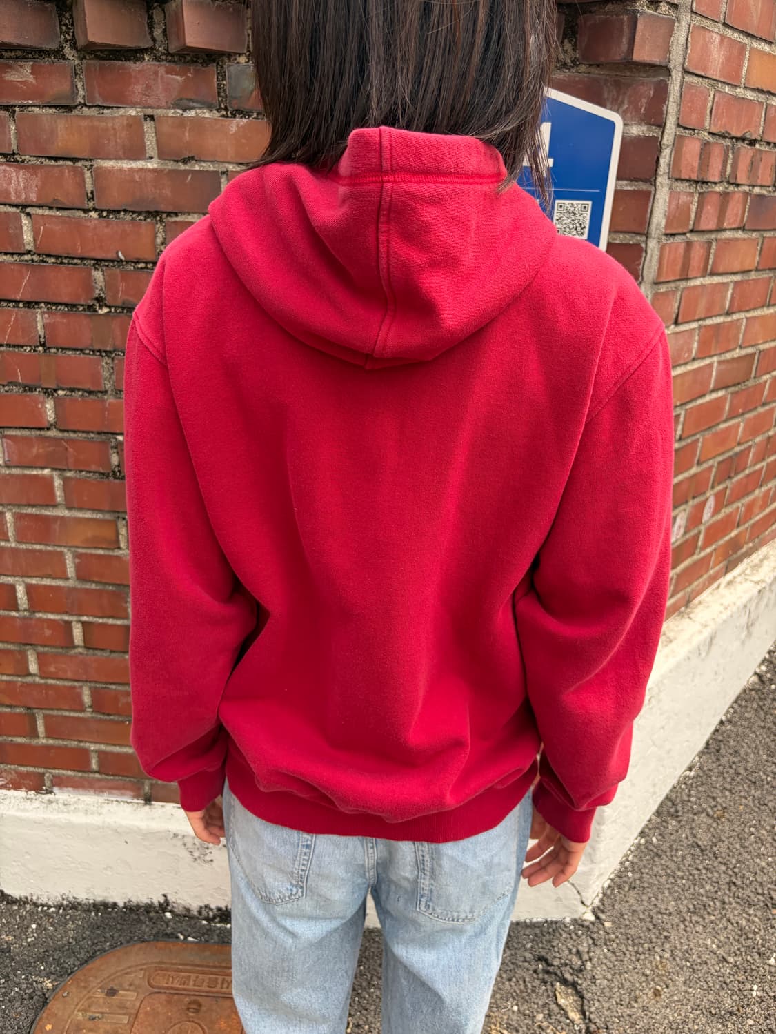 Tommy Hilfiger 레드 집업 후드 M 상품이미지3