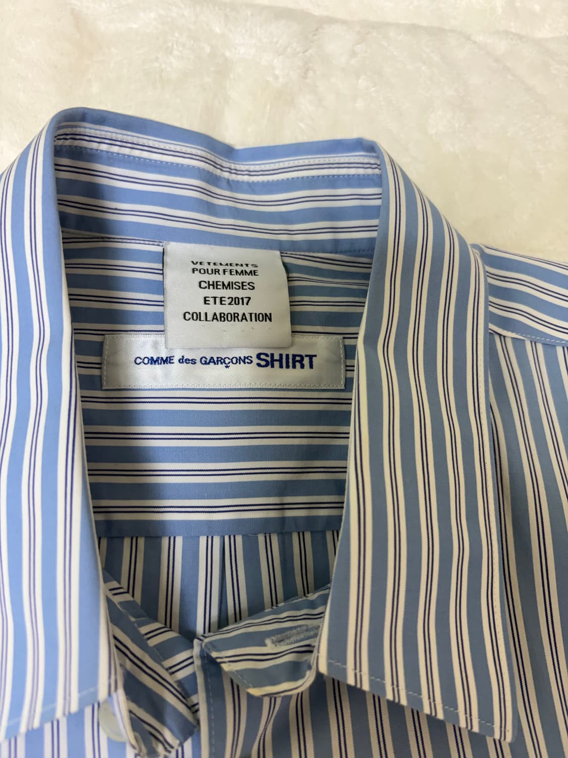베트멍 꼼데가르송 오버핏 스트라이프 셔츠 블루 / S 상품이미지7