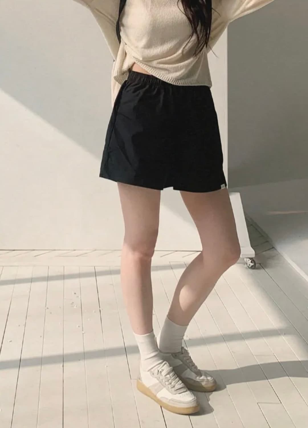 (미개봉, 새상품) 슬로우앤드 웨어러블 드라이빙 숏팬츠 핫팬츠 블랙 밴딩 상품이미지3