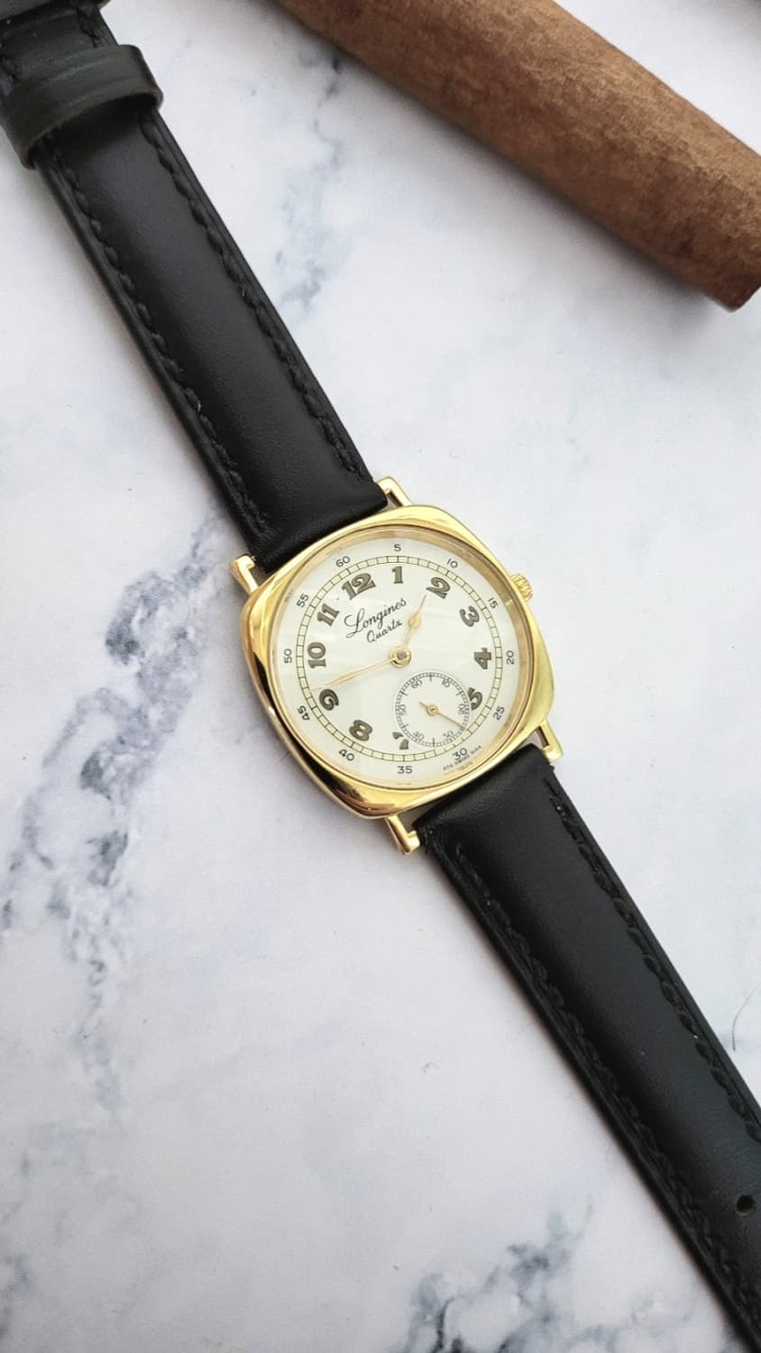 정품 론진 150주년 946.5164 남여공용 쿠션케이스 쿼츠시계 상품이미지3