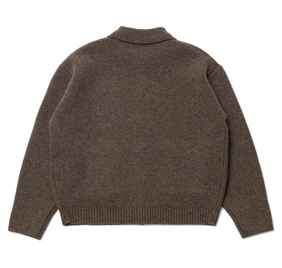 BEAT&SLNC 비트앤사일런스 헤비웨이트 칼라 울 카디건 모카 상품이미지2