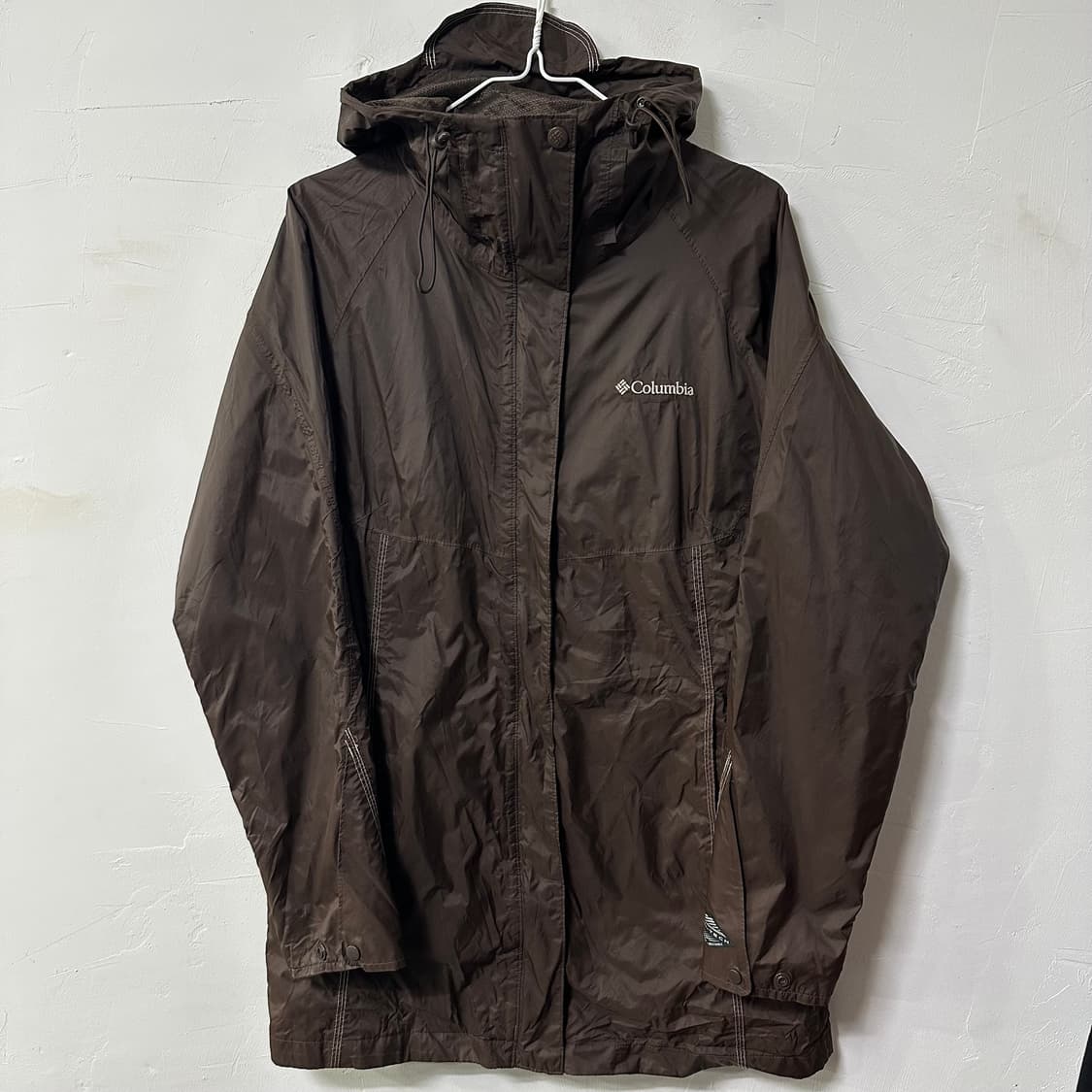 (M추천) 컬럼비아 브라운 롱 바람막이 후드 자켓 상품이미지1