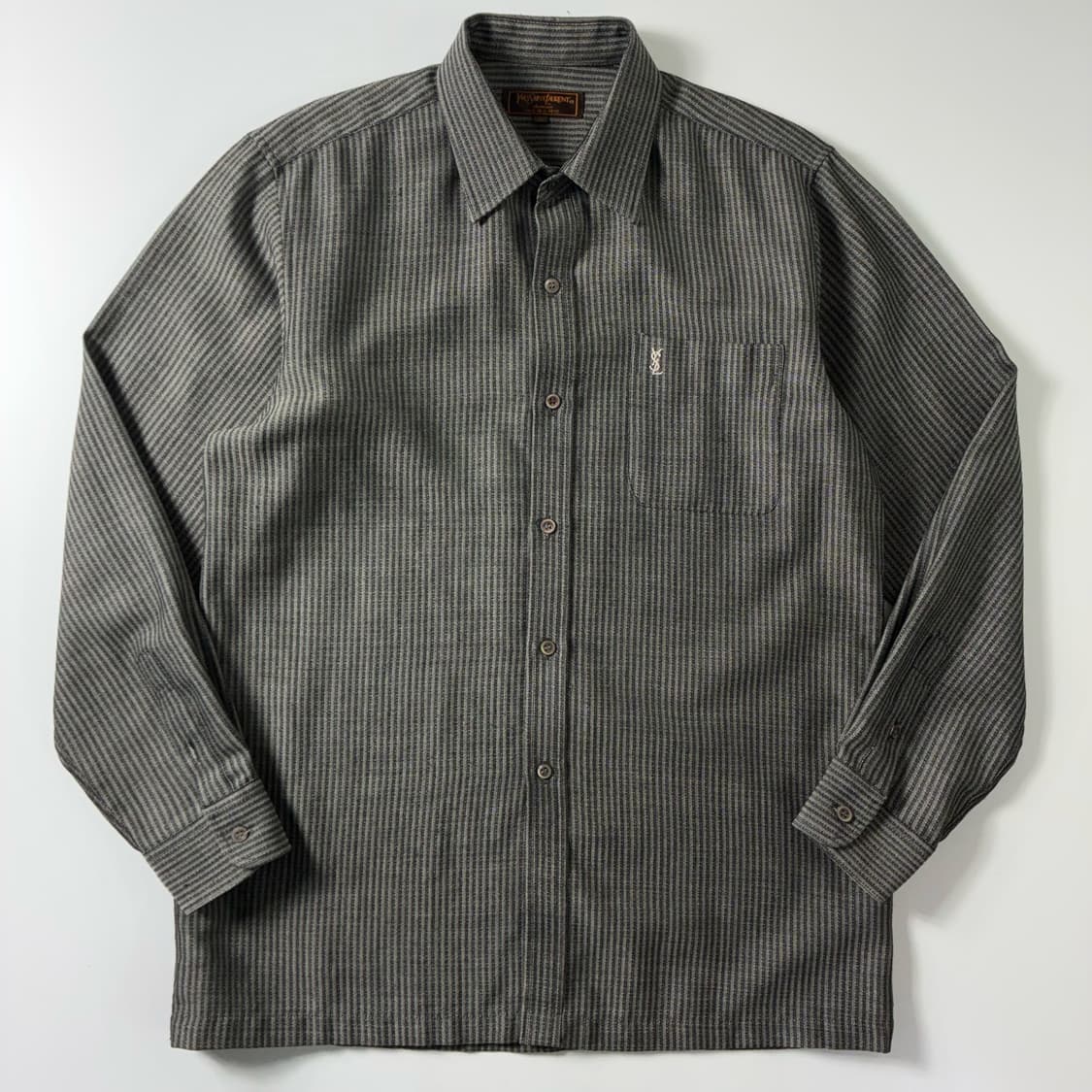 Yves Saint Laurent  입생로랑 자수 차콜 스트라이프 셔츠 상품이미지1