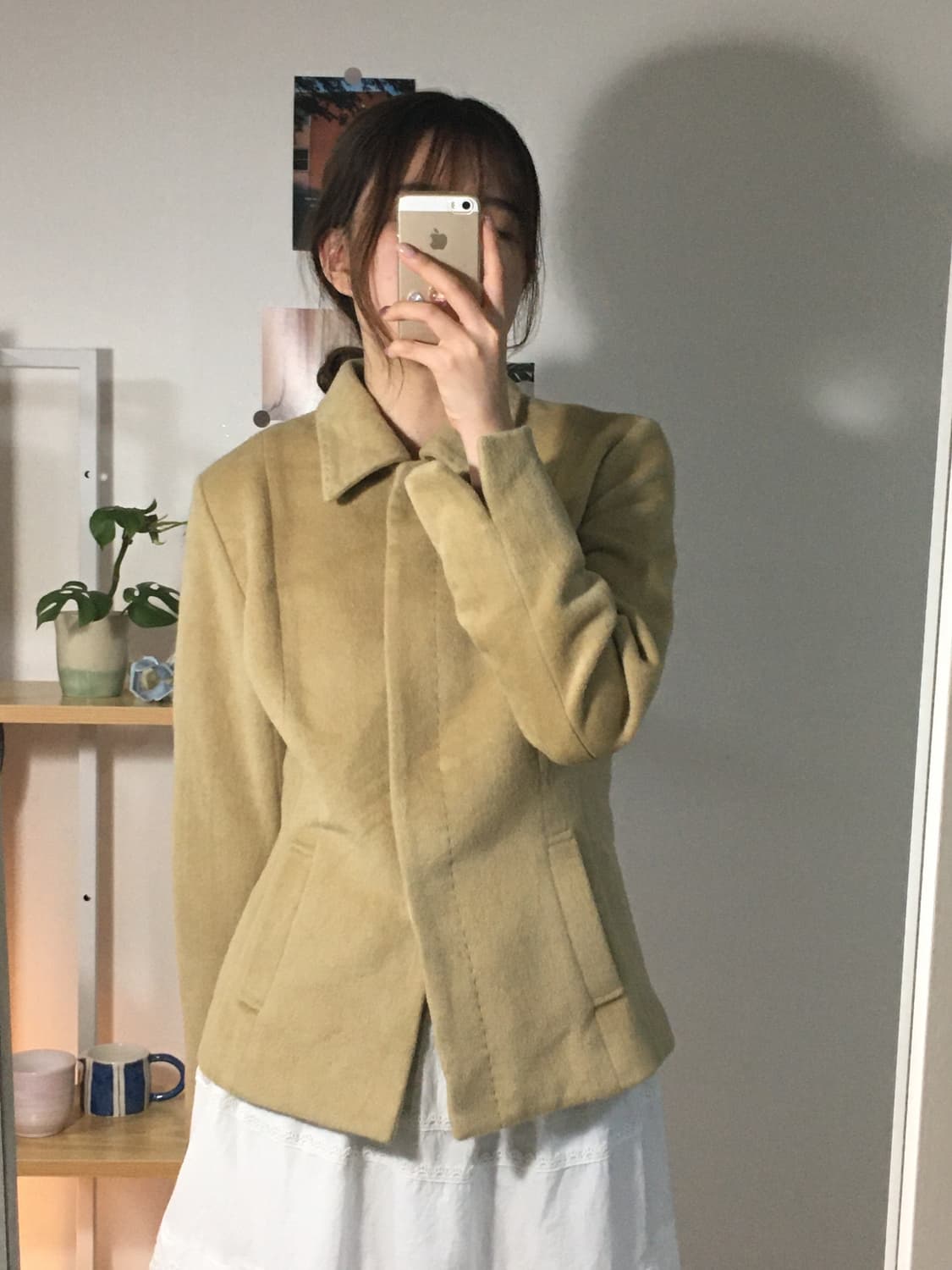 베이지 스티치 울 자켓 상품이미지3